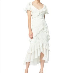 Three Floor Perle Tiered Ruffle Midi Dress